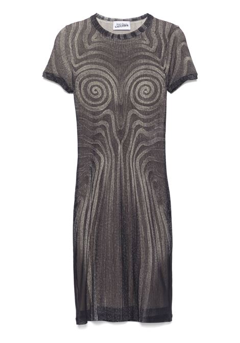 printed spieral short dress wloamn black JEAN PAUL GAULTIER | 25/34-F-RO392-T587000203